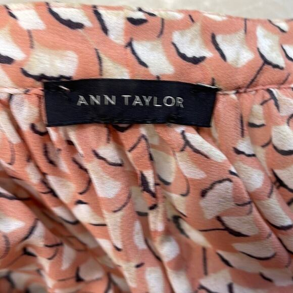 Ann Taylor semi sheer ginkgo leaf blouse - Picture 4 of 9